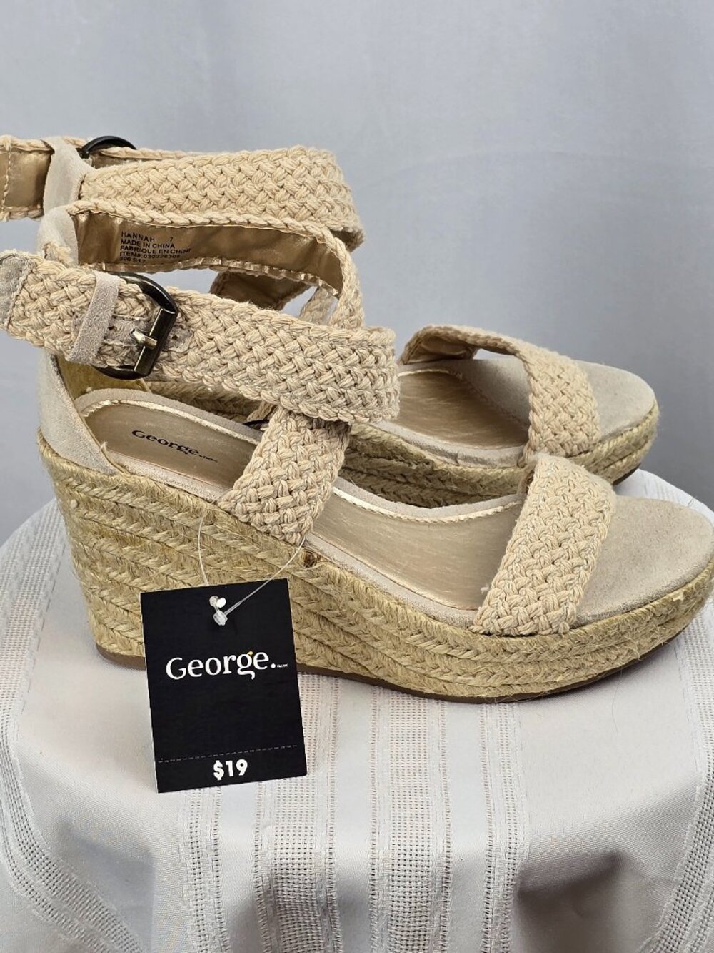 George Hannah Beige Wedge Sandals NWT | Summer Vacation Shoes